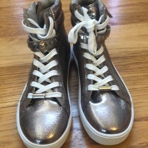 Michael Kors silver high top sneakers 5.5